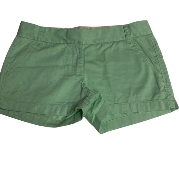 J.Crew Chino Broken-In Mid‎ Rise Shorts Mint Green Cotton Size 6 - Picture 3 of 5